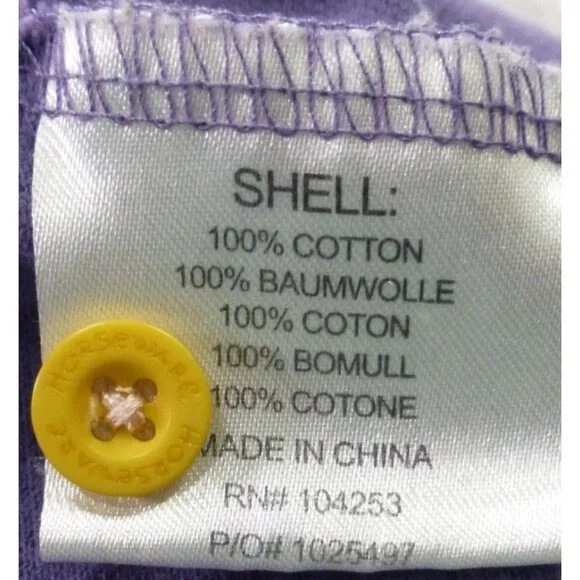 Horseware Ireland Equestrian Womens Polo Shirt L Purple Pony Print - Picture 7 of 9